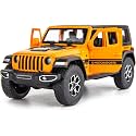 Scale Exclusive Alloy Metal Pull Back Die-cast Car Model with Sound Light Mini Auto Toy for Kids Metal Model Toy Car with Sound and Light (1.22 Scale Rubicon CAR-Orange)