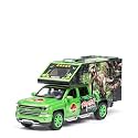 Scale Exclusive Alloy Metal Pull Back Die-cast Car Model with Sound Light Mini Auto Toy for Kids Metal Model Toy Car with Sound and Light (1.32 Scale Dino-Saur World Truck-Green)