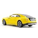 Scale Exclusive Alloy Metal Pull Back Die-cast Car Model with Sound Light Mini Auto Toy for Kids Metal Model Toy Car with Sound and Light (1.24 SACLE -Rolls Royce Spectre-Yellow)