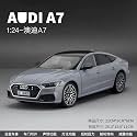 Scale Exclusive Alloy Metal Pull Back Die-cast Car Model with Sound Light Mini Auto Toy for Kids Metal Model Toy Car with Sound and Light (1:24 Scale AODI A7- Grey)