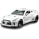 Scale Exclusive Alloy Metal Pull Back Die-cast Car Model with Sound Light Mini Auto Toy for Kids Metal Model Toy Car with Sound and Light (1:32 Scale NISS-an GTR R35-WHITE)