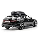 Scale Exclusive Alloy Metal Pull Back Die-cast Car Model with Sound Light Mini Auto Toy for Kids Metal Model Toy Car with Sound and Light (1.24 Scale AODI RS6-BLACK)