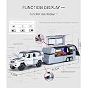 Scale Exclusive Alloy Metal Pull Back Die-cast Car Model with Sound Light Mini Auto Toy for Kids Metal Model Toy Car with Sound and Light (1.32 Scale MERCE-Dees G63 Trailer-Silver)