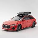 Scale Exclusive Alloy Metal Pull Back Die-cast Car Model with Sound Light Mini Auto Toy for Kids Metal Model Toy Car with Sound and Light (1.24 Scale AODI RS6-RED)
