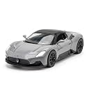 Scale Exclusive Alloy Metal Pull Back Die-cast Car Model with Sound Light Mini Auto Toy for Kids Metal Model Toy Car with Sound and Light (1.22 Scale Maserati MC20- Grey)