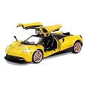 Scale Exclusive Alloy Metal Pull Back Die-cast Car Model with Sound Light Mini Auto Toy for Kids Metal Model Toy Car with Sound and Light (1.32 Scale Bugatti GT Sport -Blue)