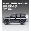 Scale Exclusive Alloy Metal Pull Back Die-cast Car Model with Sound Light Mini Auto Toy for Kids Metal Model Toy Car with Sound and Light (1.32 Scale MERCE-Dees G63 Trailer-Black)