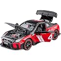 Scale Exclusive Alloy Metal Pull Back Die-cast Car Model with Sound Light Mini Auto Toy for Kids Metal Model Toy Car with Sound and Light (1:22 Scale NISS-an GTR R50-RED/BLACK)