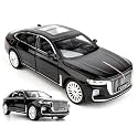 Scale Exclusive Alloy Metal Pull Back Die-cast Car Model with Sound Light Mini Auto Toy for Kids Metal Model Toy Car with Sound and Light (1.24 Scale HONGQI H9-Black)