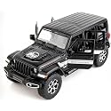 Scale Exclusive Alloy Metal Pull Back Die-cast Car Model with Sound Light Mini Auto Toy for Kids Metal Model Toy Car with Sound and Light (1.22 Scale Rubicon CAR-Black)