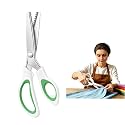 Scalloped Pinking Shears for Fabric, Zig Zag Scissors, Scalloped Green