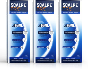 scalpe pro anti dandruff shampoo 400ml x pack of 3 1200 ml