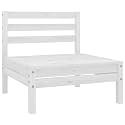 Scandinavian Style Modular Middle Sofa in White Solid Pine Wood for Outdoor Patio Garden Seating with Weather-Resistant Durable Construction and Easy Assembly