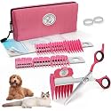 SCAREDY CUT Silent Pet Grooming Kit for Dog, Cat and All Pet Grooming - A Quiet Alternative to Electric Clippers for Sensitive Pets (Right-Handed Pink)