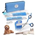 SCAREDY CUT Silent Pet Grooming Kit for Dogs, Cats and All Pet Grooming - A Quiet Alternative to Electric Clippers for Sensitive Pets (Right-Handed Blue)