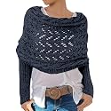 Scarf with Sleeves for Women, Knitted Cable Wrap, Multifunctional Knitted Crochet Shrugs, Double Sleeve Scarf Wrap