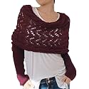 Scarf with Sleeves for Women, Knitted Cable Wrap, Multifunctional Knitted Crochet Shrugs, Double Sleeve Scarf Wrap