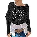 Scarf with Sleeves for Women, Knitted Cable Wrap, Multifunctional Knitted Crochet Shrugs, Double Sleeve Scarf Wrap