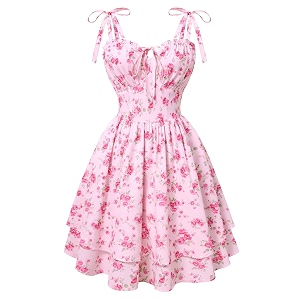 Scarlet Darkness Floral Mini Dress for Women