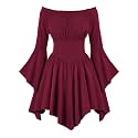 Scarlet Darkness Renaissance Costume Women Pirate Off Shoulder Corset Dress
