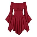 Scarlet Darkness Renaissance Costume Women Pirate Off Shoulder Corset Dress