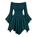Scarlet Darkness Renaissance Costume Women Pirate Off Shoulder Corset Dress