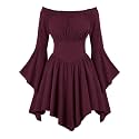 Scarlet Darkness Renaissance Costume Women Pirate Off Shoulder Corset Dress