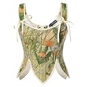 Scarlet Darkness Women's Renaissance Corset Tops Floral Boned Bodice