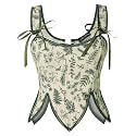 Scarlet Darkness Women's Renaissance Corset Tops Floral Boned Bodice