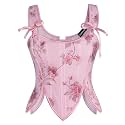 Scarlet Darkness Women's Renaissance Corset Tops Floral Boned Bodice