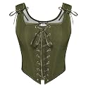 Scarlet Darkness Women's Renaissance Corset Tops Lace Up Overbust Bustier