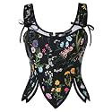 Scarlet Darkness Women's Renaissance Corset Tops Floral Boned Bodice