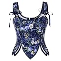 Scarlet Darkness Women's Renaissance Corset Tops Floral Boned Bodice