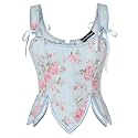 Scarlet Darkness Women's Renaissance Corset Tops Floral Boned Bodice