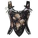 Scarlet Darkness Women's Renaissance Corset Tops Floral Boned Bodice