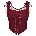 Scarlet Darkness Women's Renaissance Corset Tops Lace Up Overbust Bustier