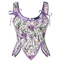 Scarlet Darkness Women's Renaissance Corset Tops Floral Boned Bodice