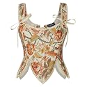 Scarlet Darkness Women's Renaissance Corset Tops Floral Boned Bodice