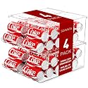 SCAVATA 4 Pack Stackable Refrigerator Organizer, Soda Can Dispenser Pop Cans Container Beverage Holder with Lid for Fridge, Freezer, Kitchen, Clear Plastic Storage Bins-Holds 10 Cans Each