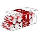 SCAVATA Stackable Refrigerator Organizer, Soda Can Dispenser Pop Cans Container Beverage Holder with Lid for Fridge, Freezer, Kitchen, Clear Plastic Storage Bins-Holds 10 Cans Each (One)