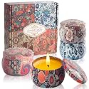 Scented Candles Gifts for Women - Soy Wax Natural Candle Set Aromatherapy Outdoor Indoor Small Aroma Candle Gift 4 PCS 4.4 Oz for Mothers Day Birthday Valentines Christmas Home Spa Bath Yoga