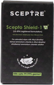 scepto shield 1w 1x1 10s monocarton disinfectant wet wipes multi-purpose travel friendly 10 wipes