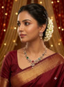 SCG Brass Gold-plated Pink Jewellery Set
