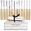 Schaaf Wood Carving Tools 12-pc Wood Chisel Set with Gouges, Hand Sharpened