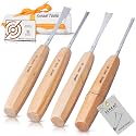 Schaaf Wood Carving Tools 4-pc Wood Chisel Set, Fishtail Gouges, Cr-V 60