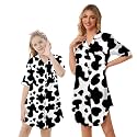 Schbbbta Girls &amp; Women Silk Nightgown, Short Sleeve Button Down Satin Nightshirt Pajama House Dress, 3 Years- Women 2XL