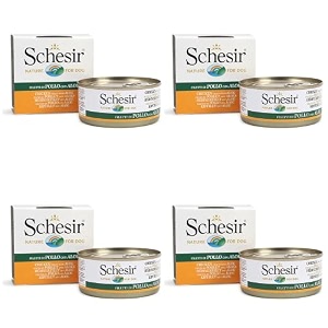 schesir 51 chicken fillet with aloe in jelly canned wet dog food - 150g each - pack of 4
