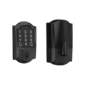 schlage encode smart wifi deadbolt with camelot trim in matte black
