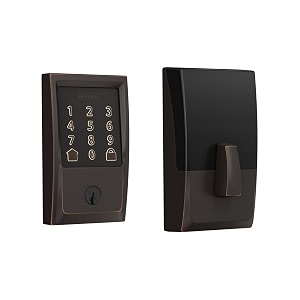 schlage be489wb cen 716 encode deadbolt smart lock  wifi touchscreen keypad aged bronze