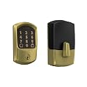 Schlage Encode Smart WiFi Deadbolt Lock with Greenwich Trim, Satin Brass